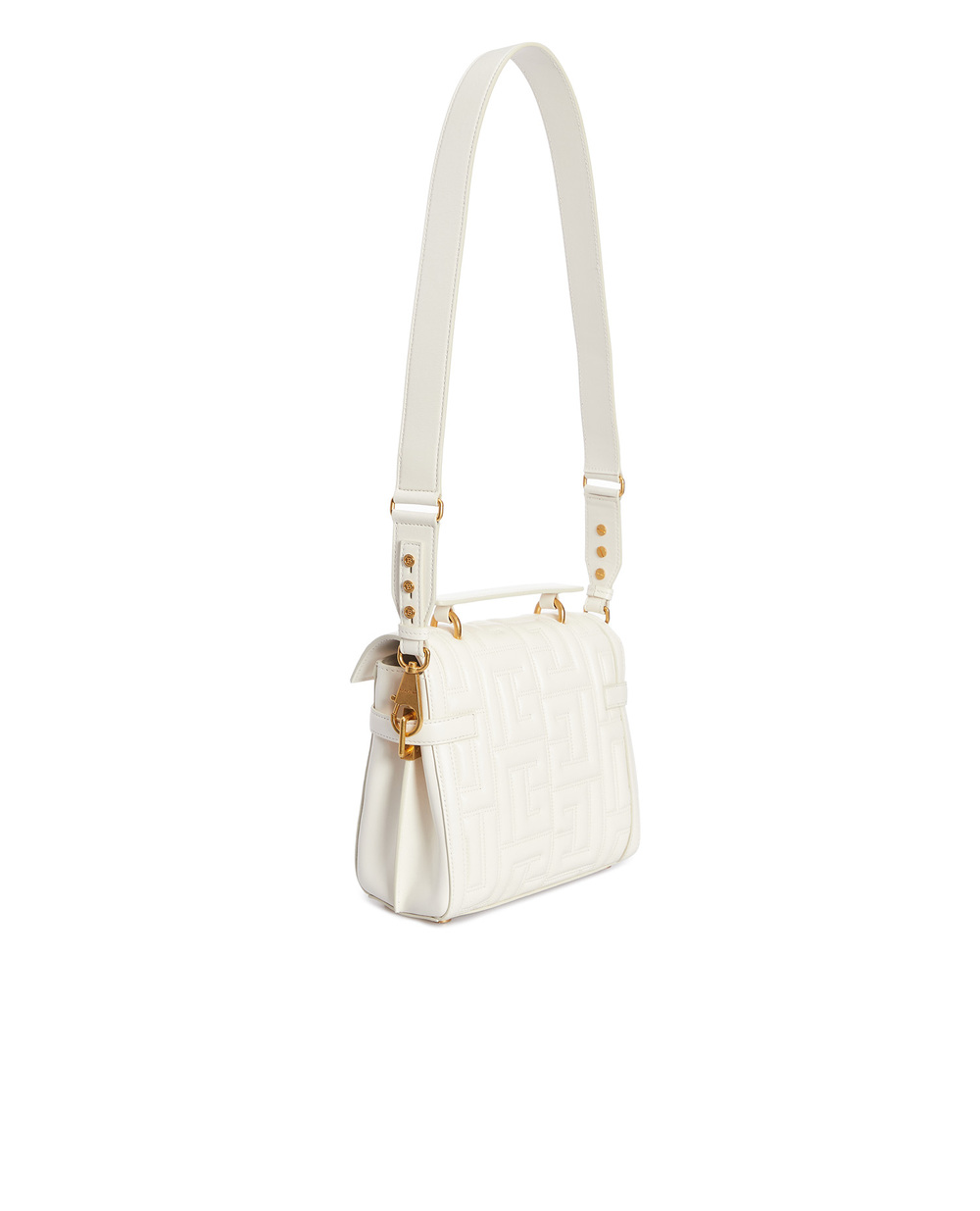 Кожаная сумка B-Buzz Balmain AN1DB530LNDV, белый цвет • Купить в интернет-магазине Kameron