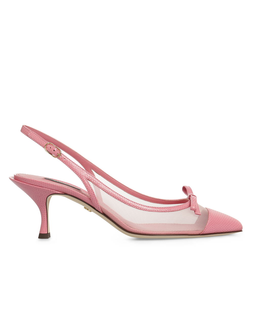 Кожаные слигбэки Dolce&Gabbana CG0369-AX047, розовый цвет • Купить в интернет-магазине Kameron
