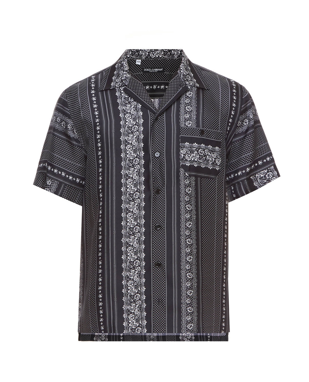 Шелковая рубашка Dolce&Gabbana G5FX9T-IS1HD, черный цвет • Купить в интернет-магазине Kameron