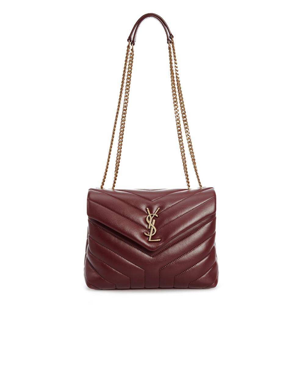 Шкіряна сумка Loulou Small Saint Laurent 494699-DV727, бордовий колір • Купити в інтернет-магазині Kameron