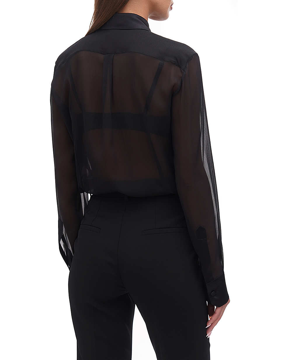 Шелковая блуза Dolce&Gabbana F5R42T-FU1AT, черный цвет • Купить в интернет-магазине Kameron