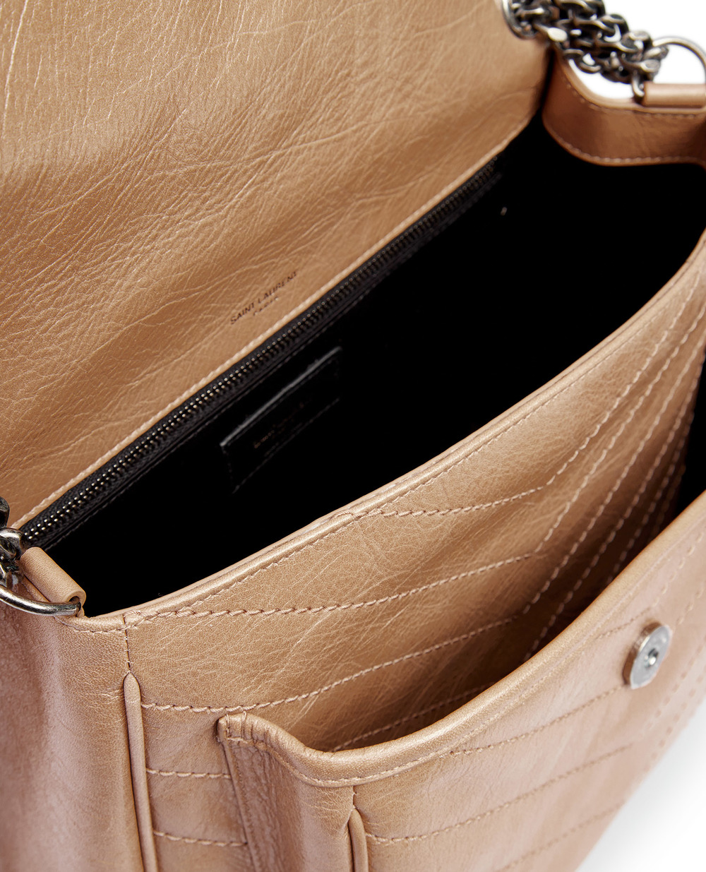 Кожаная сумка Niki Medium Saint Laurent 633158-1YG04, бежевый цвет • Купить в интернет-магазине Kameron