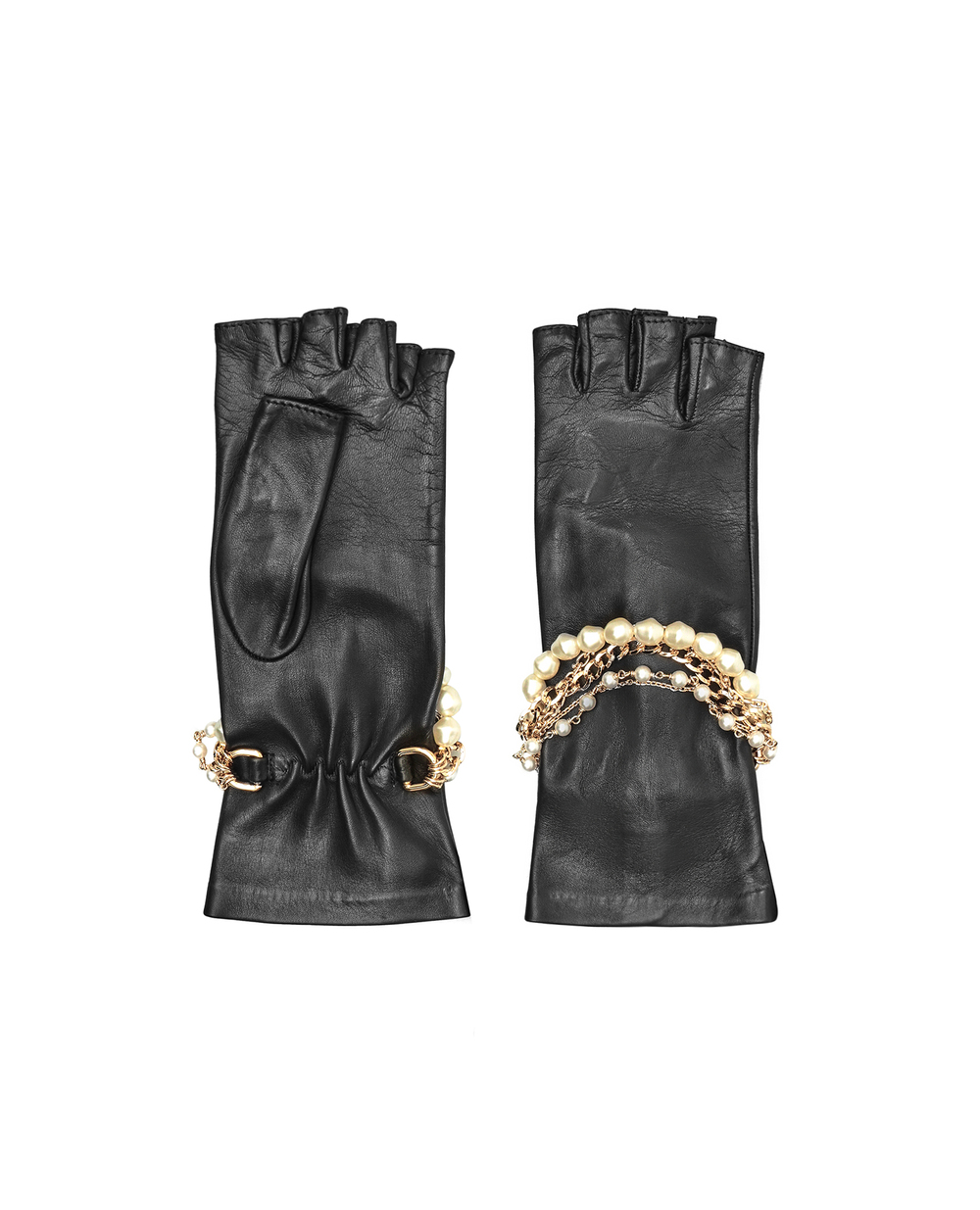 Шкіряні мітенки Dolce&Gabbana BF0182-AQ215, чорний колір • Купити в інтернет-магазині Kameron
