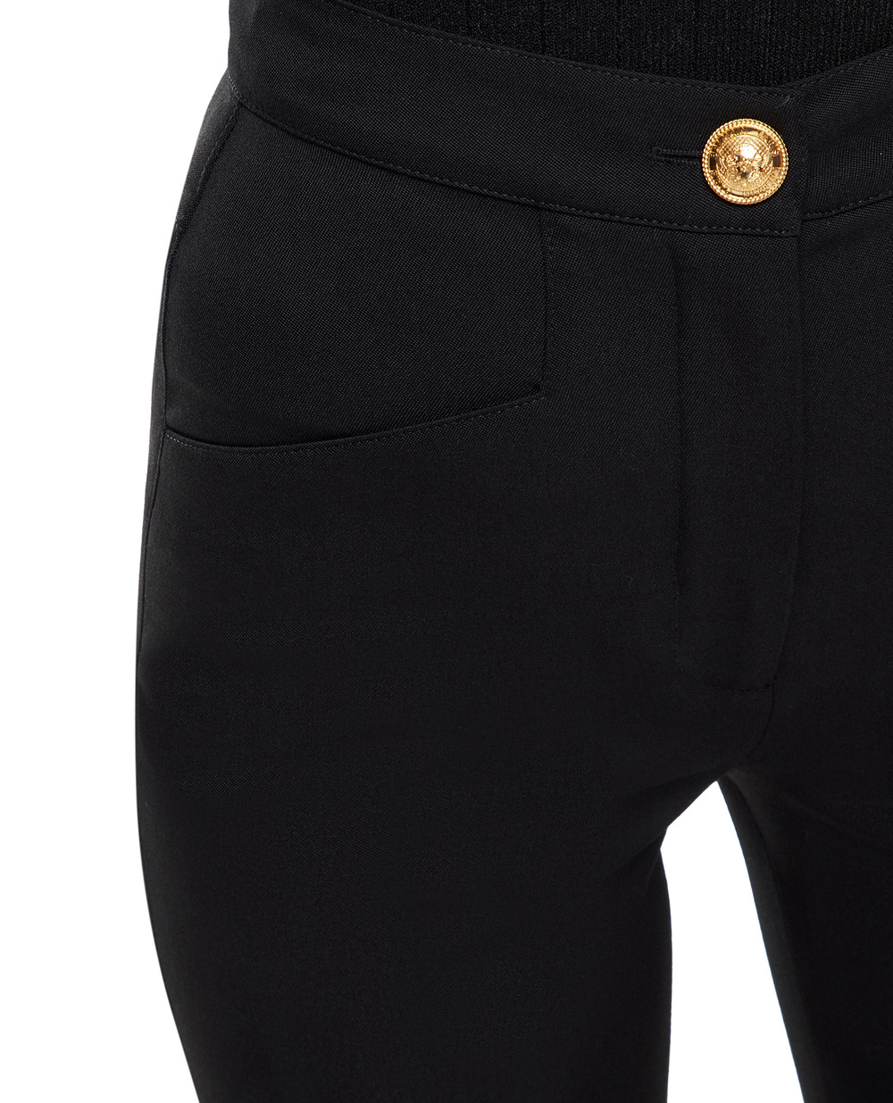 Шерстяные брюки Balmain BF1PD010WB01, черный цвет • Купить в интернет-магазине Kameron