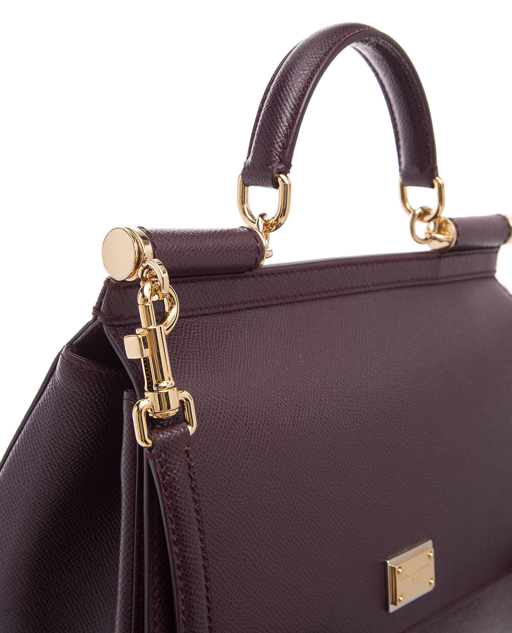 Кожаная сумка Sicily  Dolce&Gabbana BB6235-A1001FW18, бордовый цвет • Купить в интернет-магазине Kameron