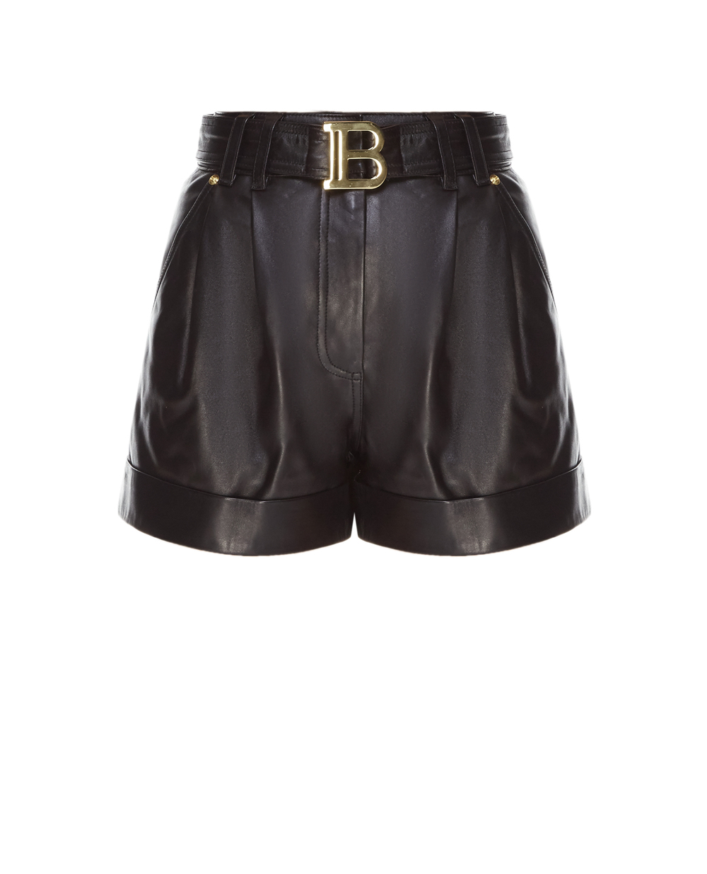 Шкіряні шорти Balmain WF1QA010L158, чорний колір • Купити в інтернет-магазині Kameron