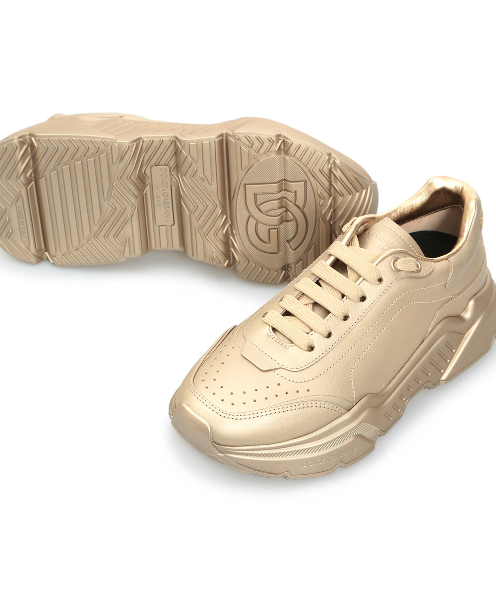 Кожаные кроссовки DаyMaster Dolce&Gabbana CK1791-AQ342, золотой цвет • Купить в интернет-магазине Kameron