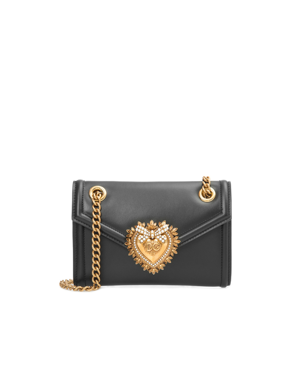Кожаная сумка Mini Devotion Dolce&Gabbana BI1168-AV893, черный цвет • Купить в интернет-магазине Kameron
