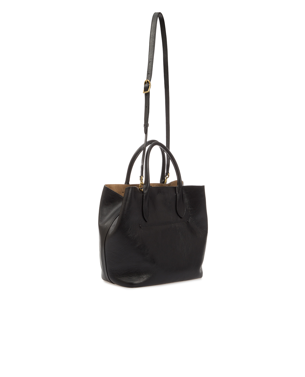 Шкіряна сумка Polo Ralph Lauren 428742073001, чорний колір • Купити в інтернет-магазині Kameron
