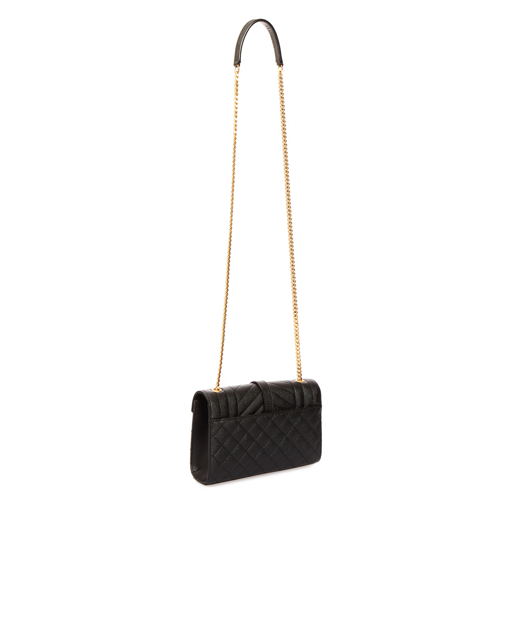 Шкіряна сумка Envelope Small Saint Laurent 600195-BOW91, чорний колір • Купити в інтернет-магазині Kameron