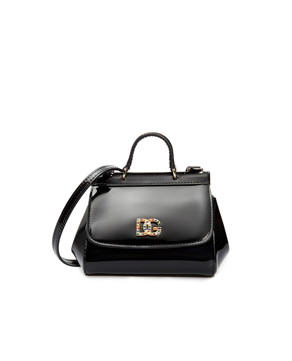 Шкіряна сумка Sicily Dolce&Gabbana EB0003-AQ748, чорний колір • Купити в інтернет-магазині Kameron