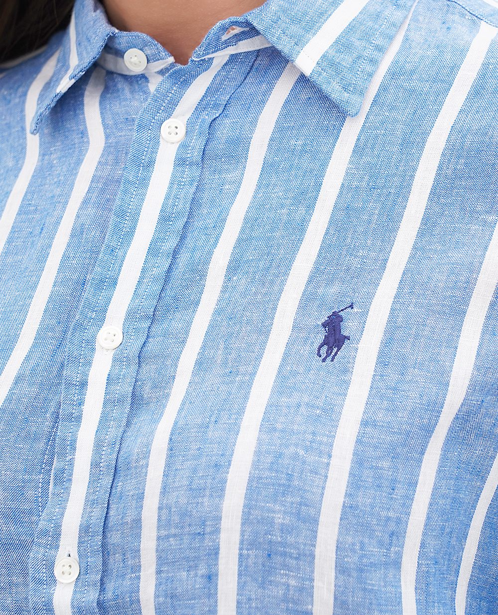 Льняная рубашка Polo Ralph Lauren 211910644007, синий цвет • Купить в интернет-магазине Kameron