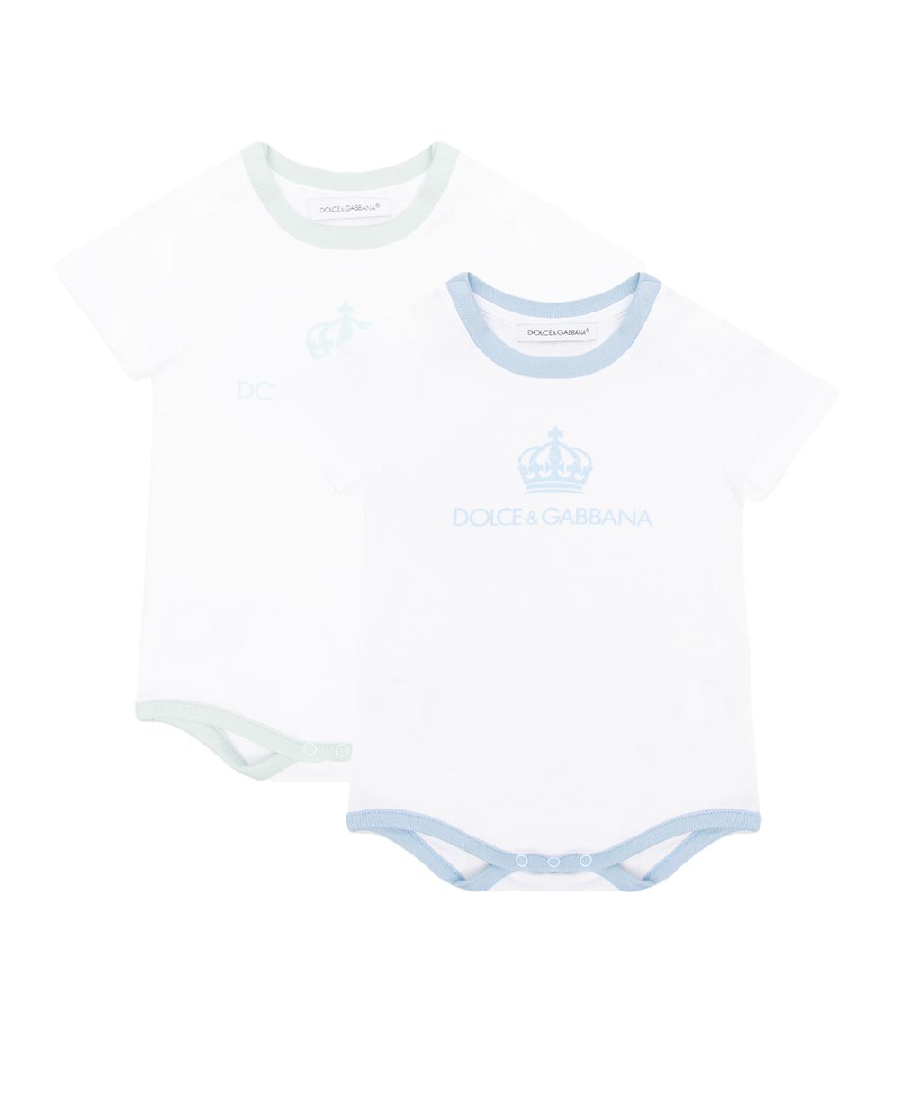 Детский подарочный набор (два ромпера) Dolce&Gabbana Kids L1JO2N-G7YKF, белый цвет • Купить в интернет-магазине Kameron