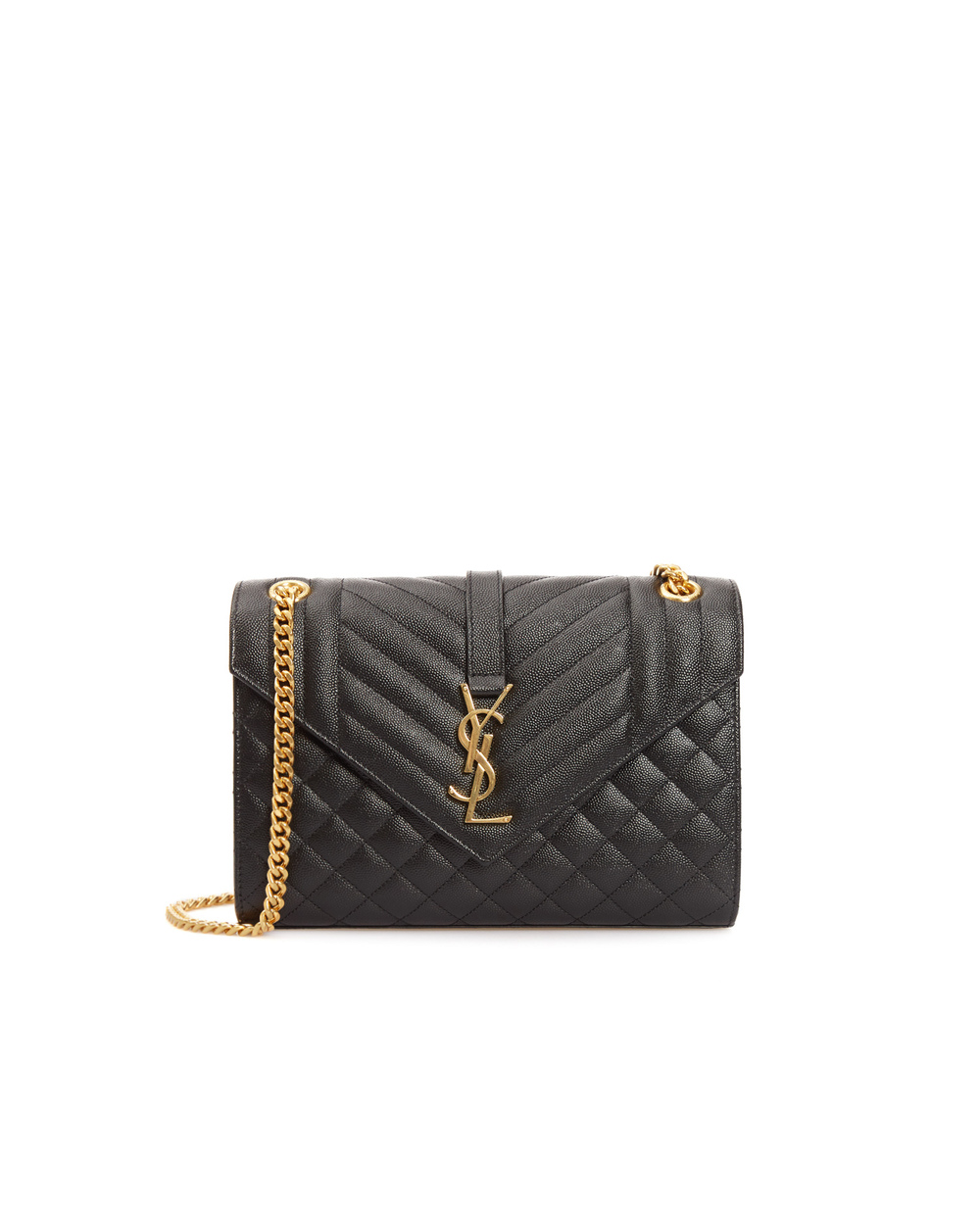 Кожаная сумка Envelope Medium Saint Laurent 600185-BOW91-, черный цвет • Купить в интернет-магазине Kameron