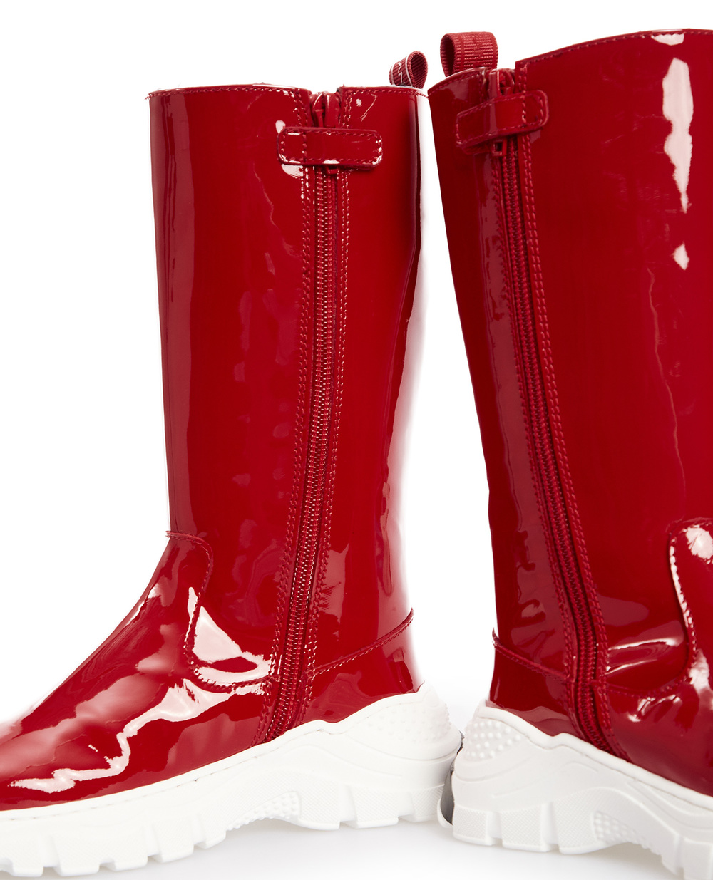 Детские кожаные сапоги Dolce&Gabbana Kids D11067-AO554-M, красный цвет • Купить в интернет-магазине Kameron