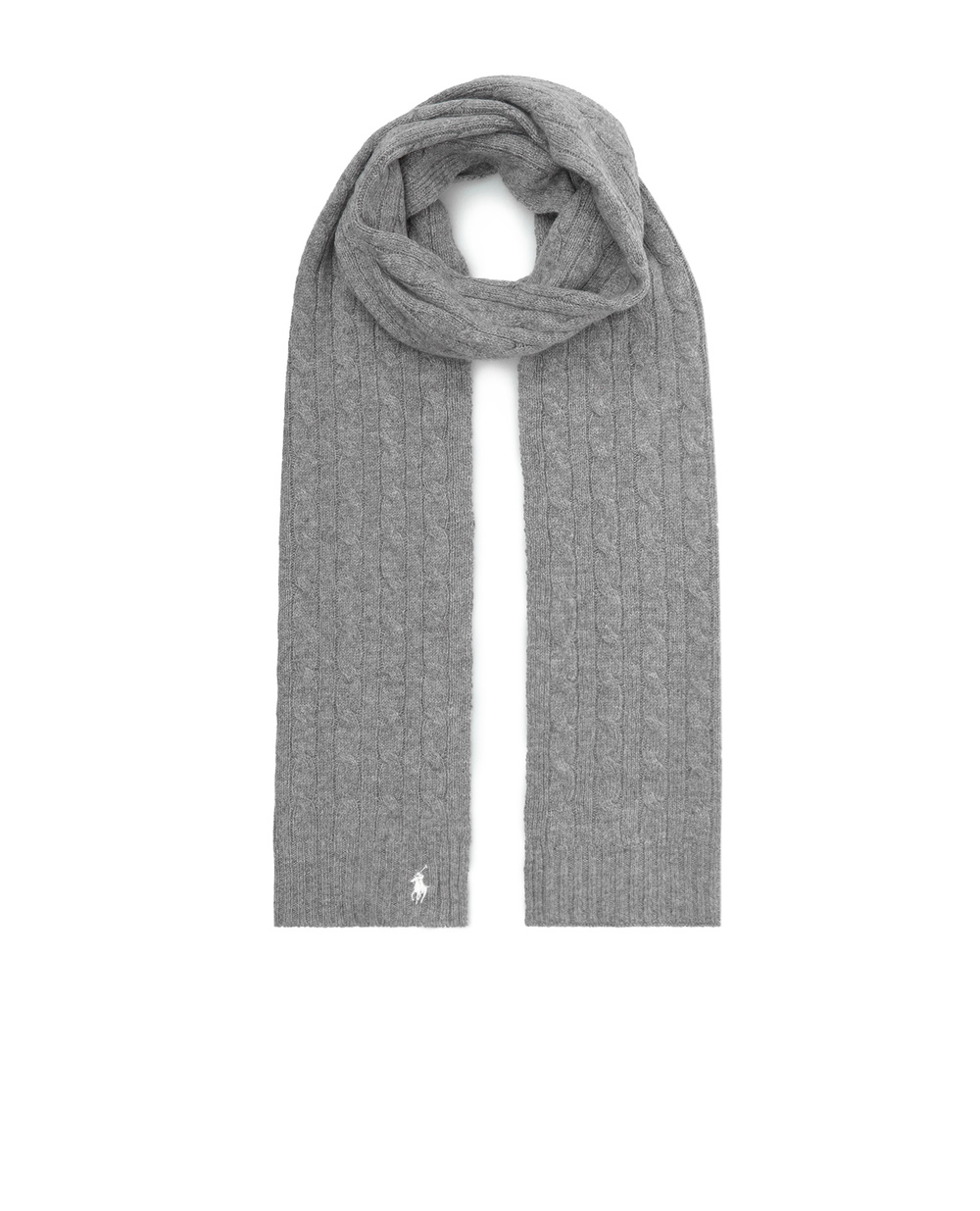 Шерстяной шарф Polo Ralph Lauren 455858417002, серый цвет • Купить в интернет-магазине Kameron