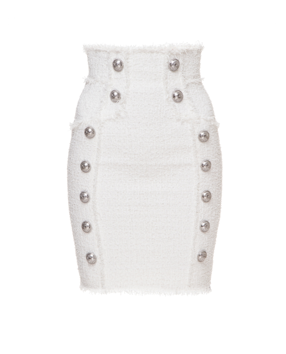Твидовая юбка Balmain SF24033X257, белый цвет • Купить в интернет-магазине Kameron