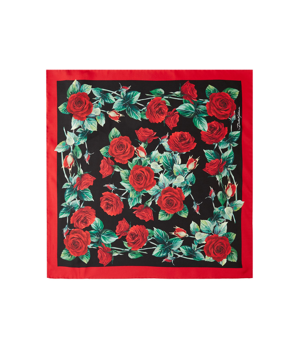 Шелковый платок Dolce&Gabbana FN093R-G0TGI, черный цвет • Купить в интернет-магазине Kameron