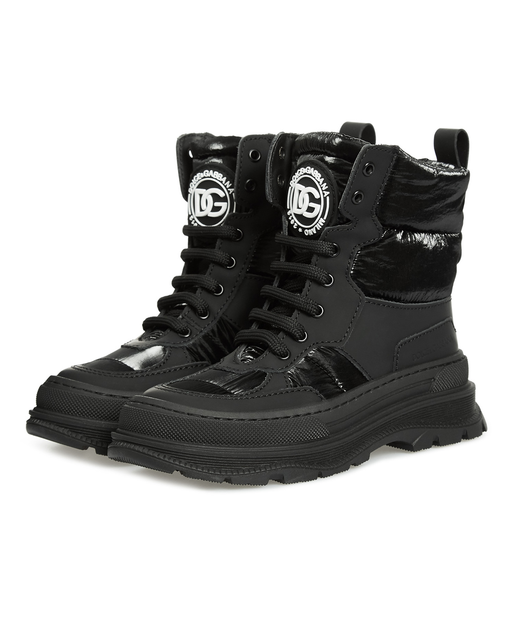 Кожаные ботинки Dolce&Gabbana D11058-AQ367-L, черный цвет • Купить в интернет-магазине Kameron