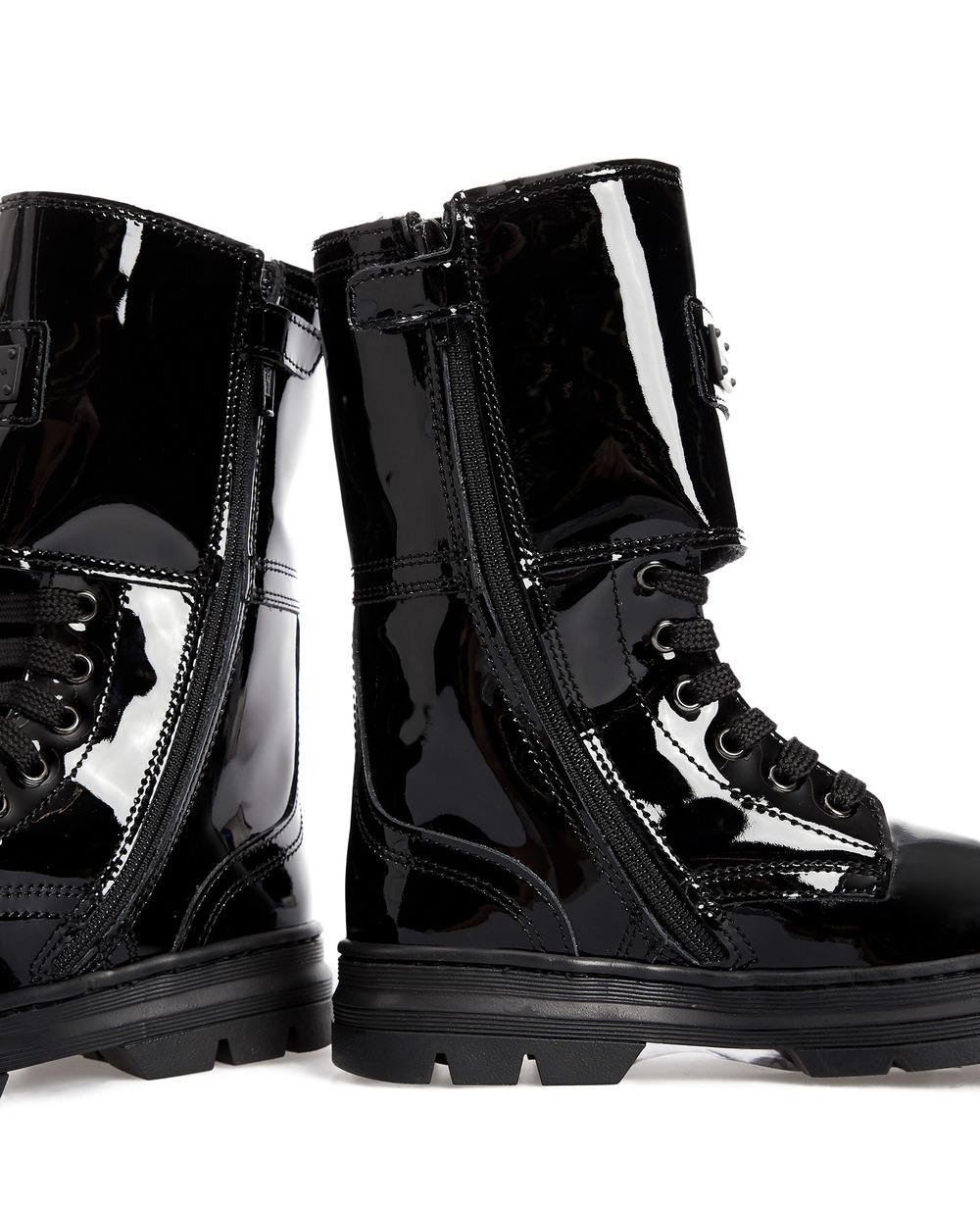 Дитячі шкіряні черевики Dolce&Gabbana Kids D11014-AO554-L, чорний колір • Купити в інтернет-магазині Kameron