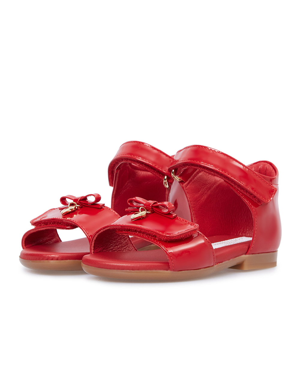 Детские кожаные босоножки Dolce&Gabbana Kids D20045-A1328-, красный цвет • Купить в интернет-магазине Kameron