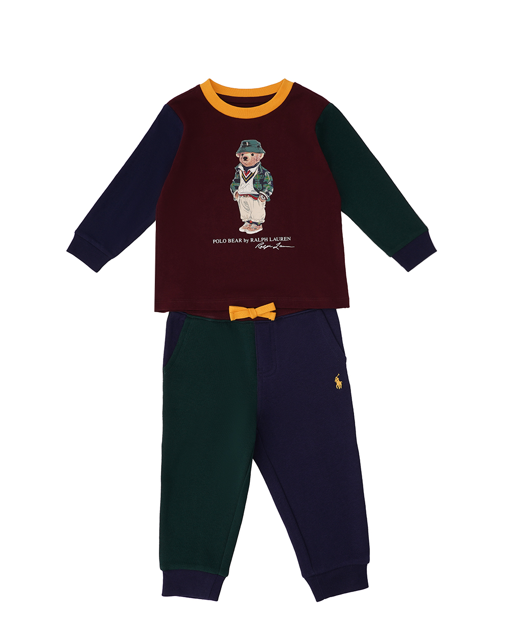 Детский костюм Polo Bear (свитшот, брюки) Polo Ralph Lauren Kids 320920334001, бордовый цвет • Купить в интернет-магазине Kameron