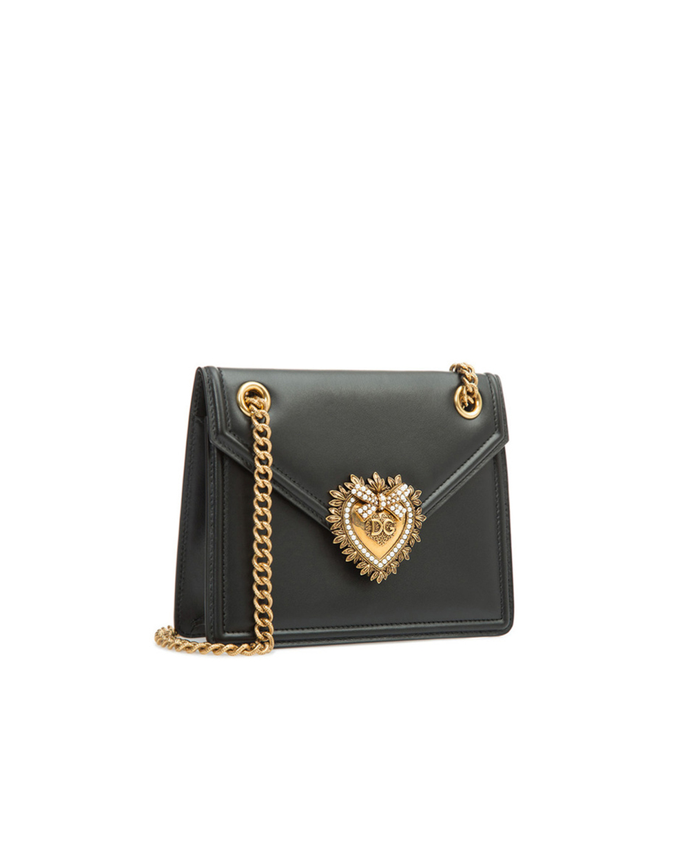 Шкіряна сумка Medium Devotion Dolce&Gabbana BB6641-AV893SS19, чорний колір • Купити в інтернет-магазині Kameron