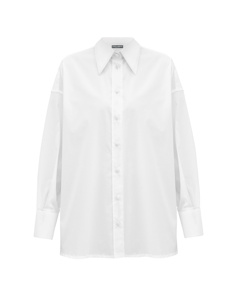 Хлопковая рубашка Dolce&Gabbana F5R57T-FUEAJ, белый цвет • Купить в интернет-магазине Kameron