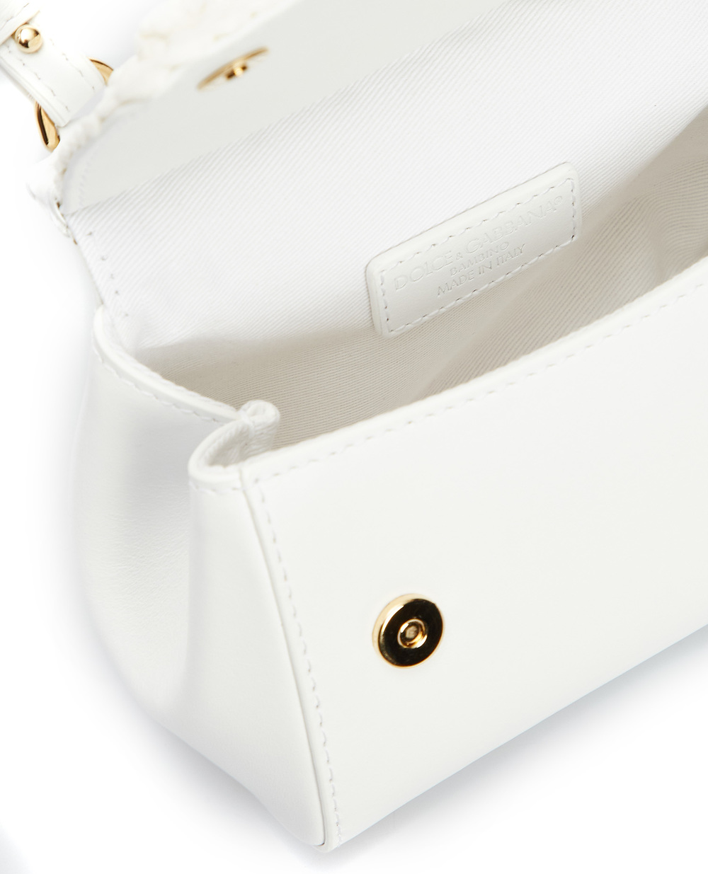 Кожаная сумка Sicily Dolce&Gabbana EB0003-AY267, белый цвет • Купить в интернет-магазине Kameron