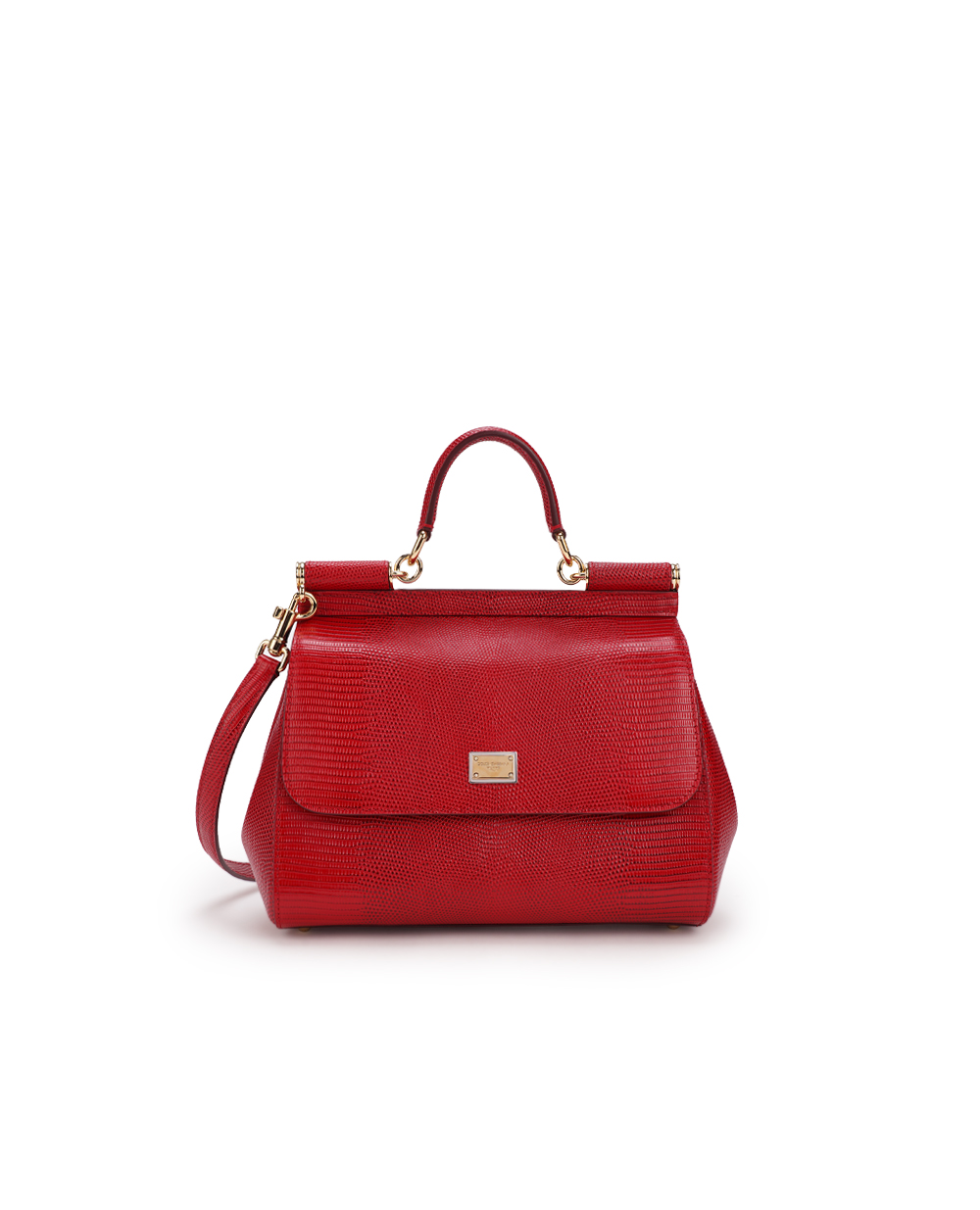 Кожаная сумка Sicily Large Dolce&Gabbana BB6002-A1095, красный цвет • Купить в интернет-магазине Kameron