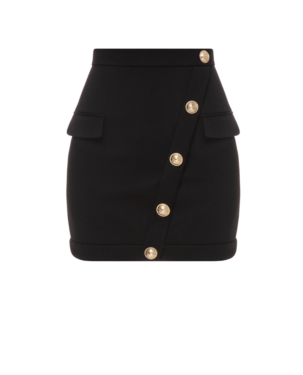 Шерстяная юбка Balmain SF14087W028, черный цвет • Купить в интернет-магазине Kameron