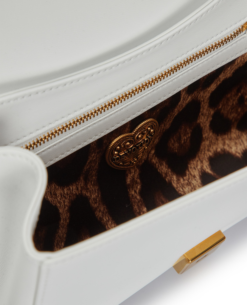 Кожаная сумка Devotion Medium Dolce&Gabbana BB7158-AW437, белый цвет • Купить в интернет-магазине Kameron