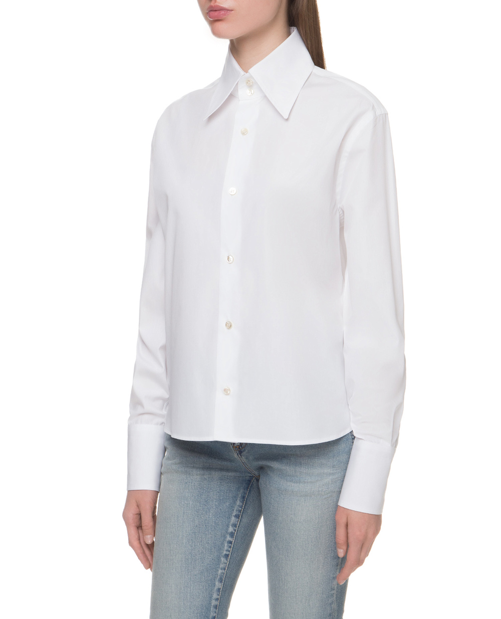 Рубашка Saint Laurent 614788-Y227W, белый цвет • Купить в интернет-магазине Kameron