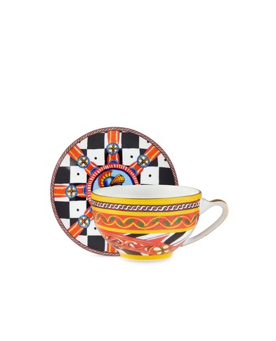Dolce&Gabbana Чайна чашка з блюдцем з порцеляни - Артикул: TC0102-TCA13