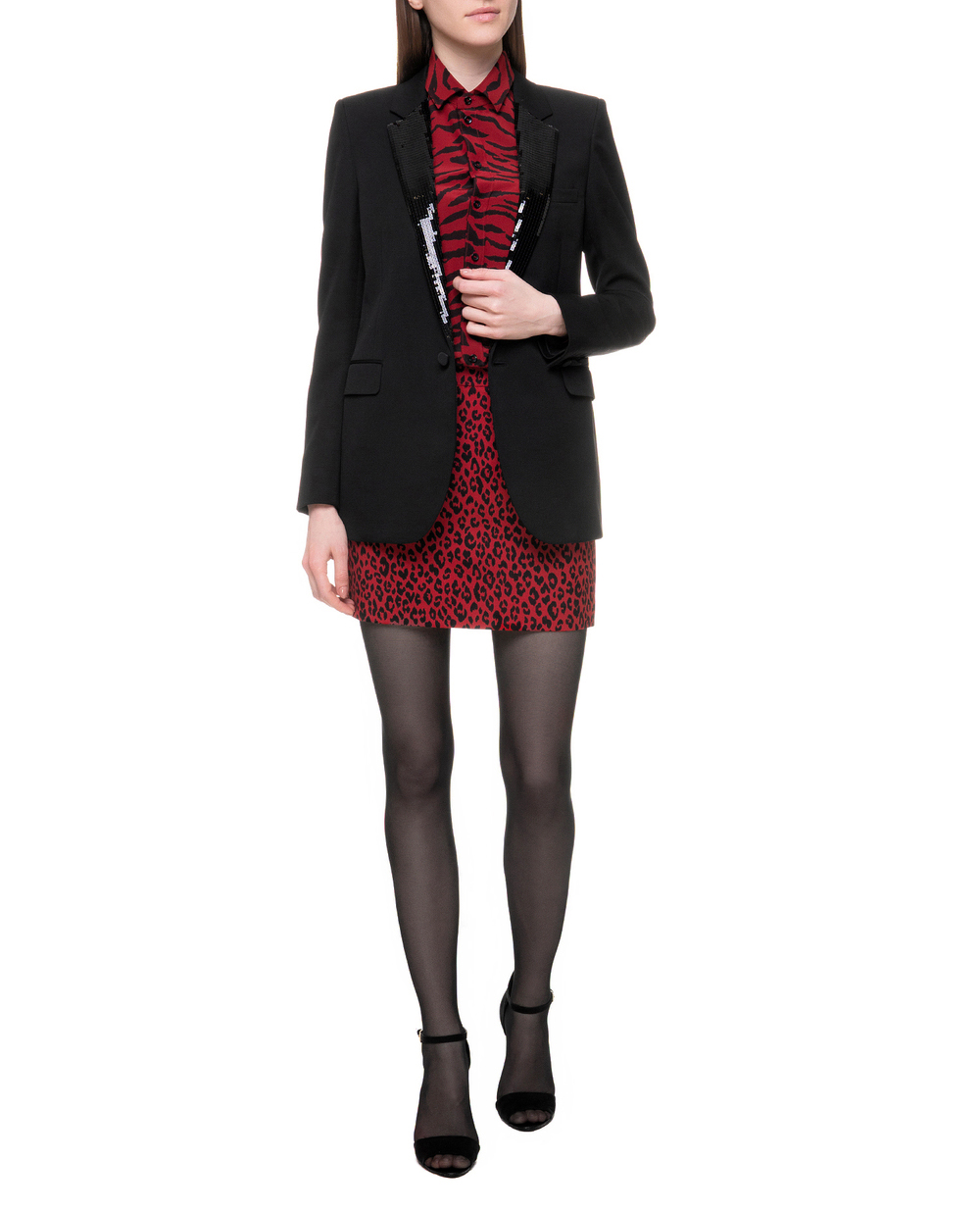 Шерстяная юбка Saint Laurent 580279-Y244V, бордовый цвет • Купить в интернет-магазине Kameron