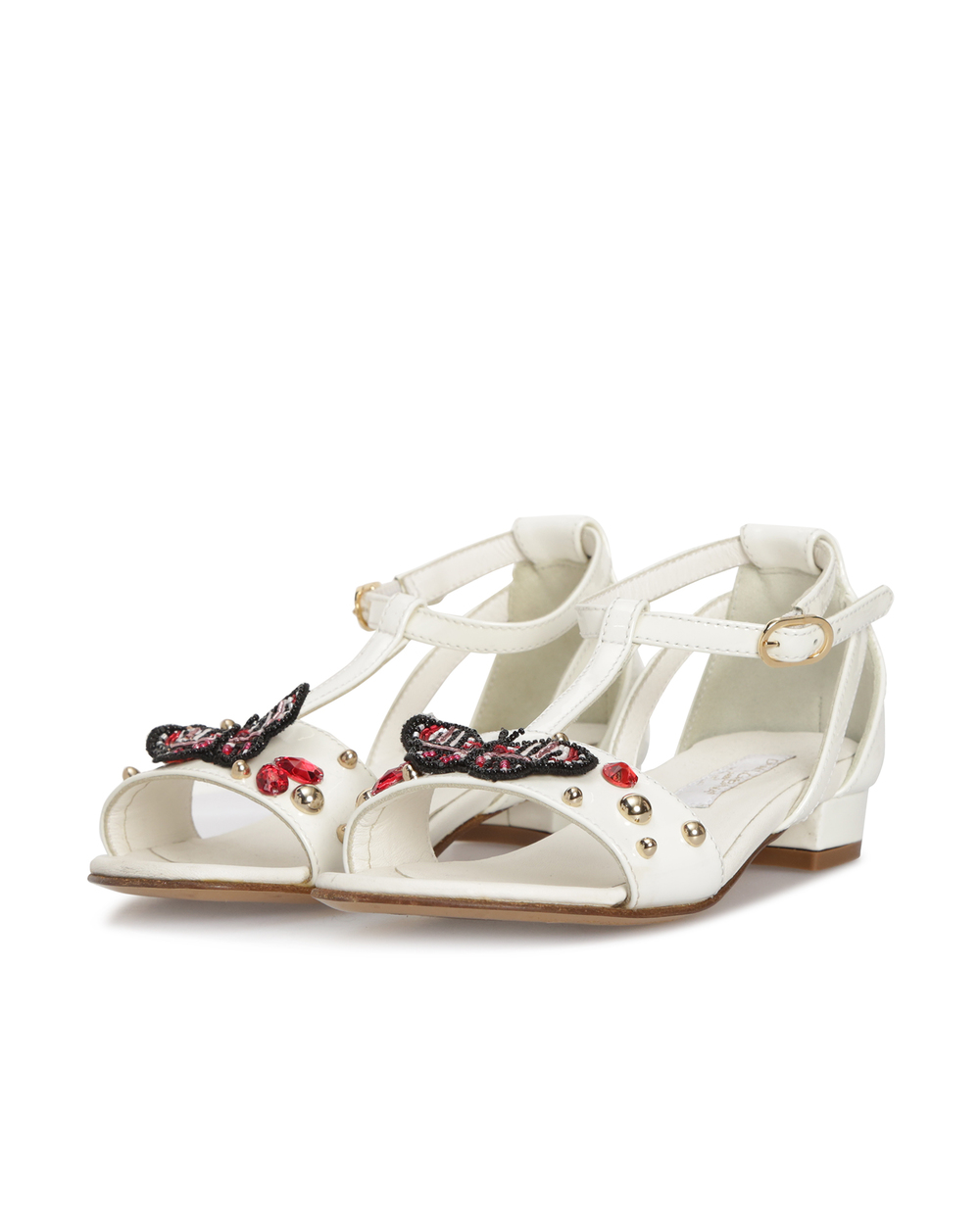 Дитячі лакові босоніжки Dolce&Gabbana Kids D10712-AL973-M, білий колір • Купити в інтернет-магазині Kameron