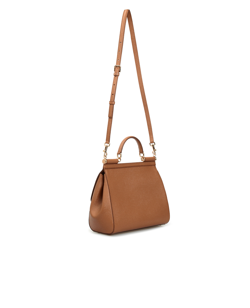 Кожаная сумка Sicily Dolce&Gabbana BB6235-A1001, коричневый цвет • Купить в интернет-магазине Kameron