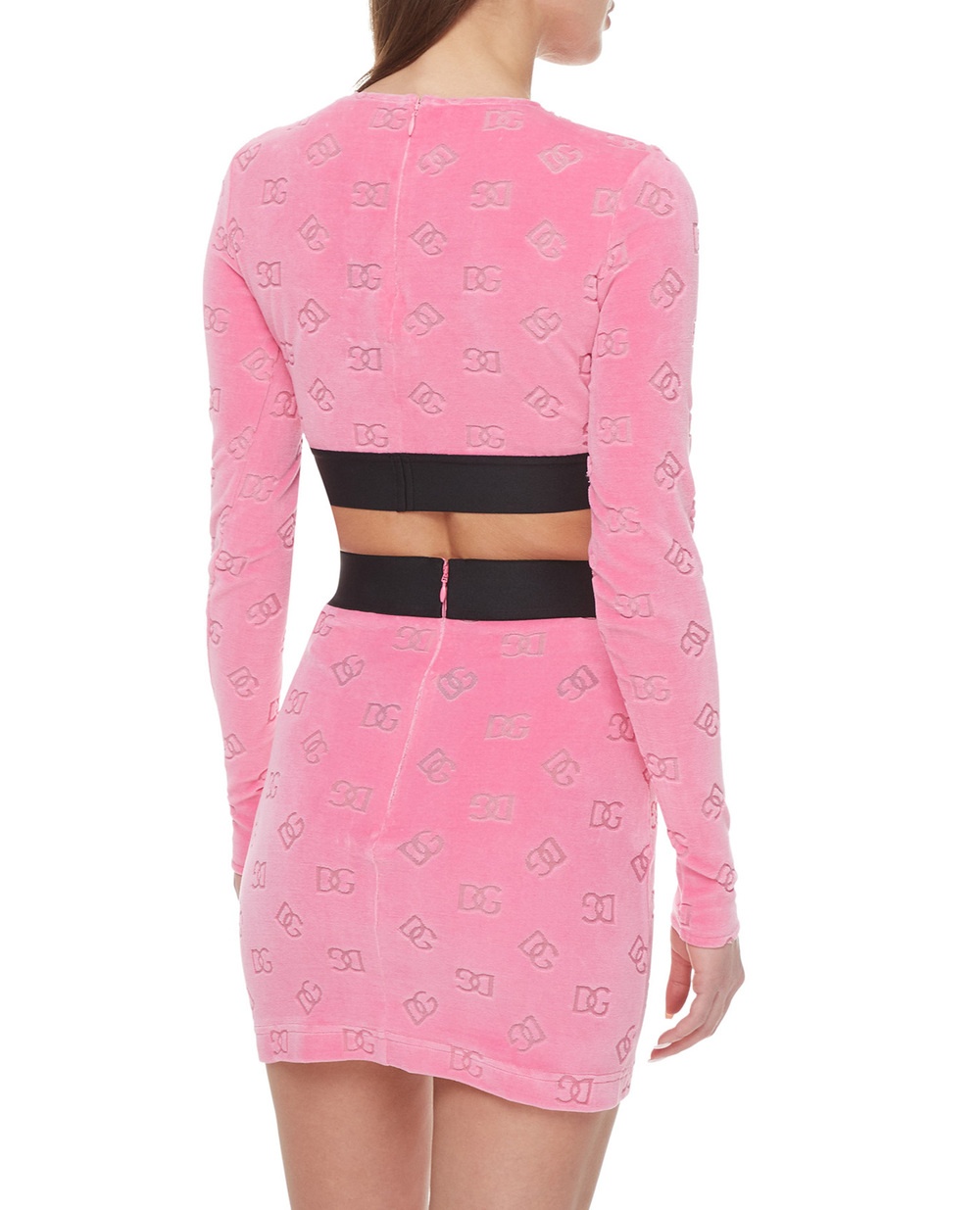 Велюровий топ Dolce&Gabbana F8S62T-FJ7DL, рожевий колір • Купити в інтернет-магазині Kameron