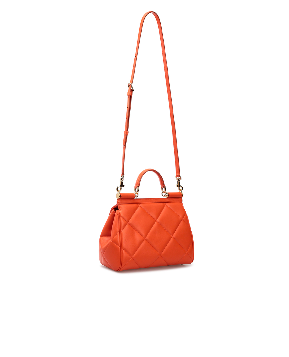 Шкіряна сумка Sicily Dolce&Gabbana BB6002-AW591, помаранчевий колір • Купити в інтернет-магазині Kameron