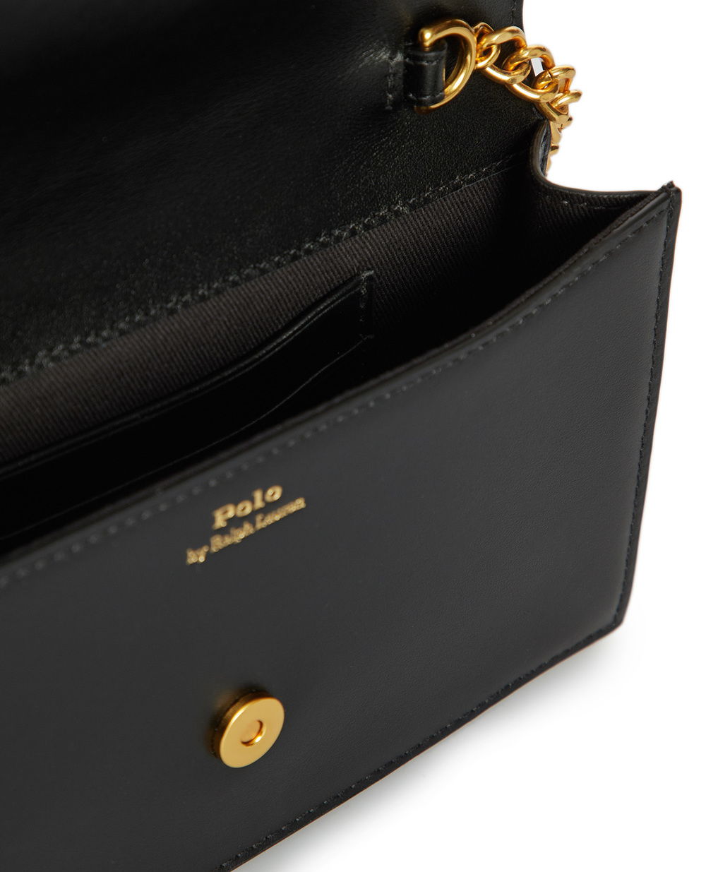Кожаная сумка Polo ID Chain Wallet Polo Ralph Lauren 427886738001, черный цвет • Купить в интернет-магазине Kameron