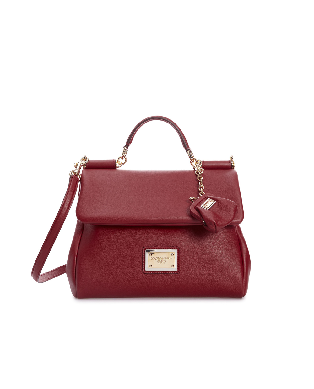 Кожаная сумка Sicily Soft Large Dolce&Gabbana BB7397-AG642, красный цвет • Купить в интернет-магазине Kameron
