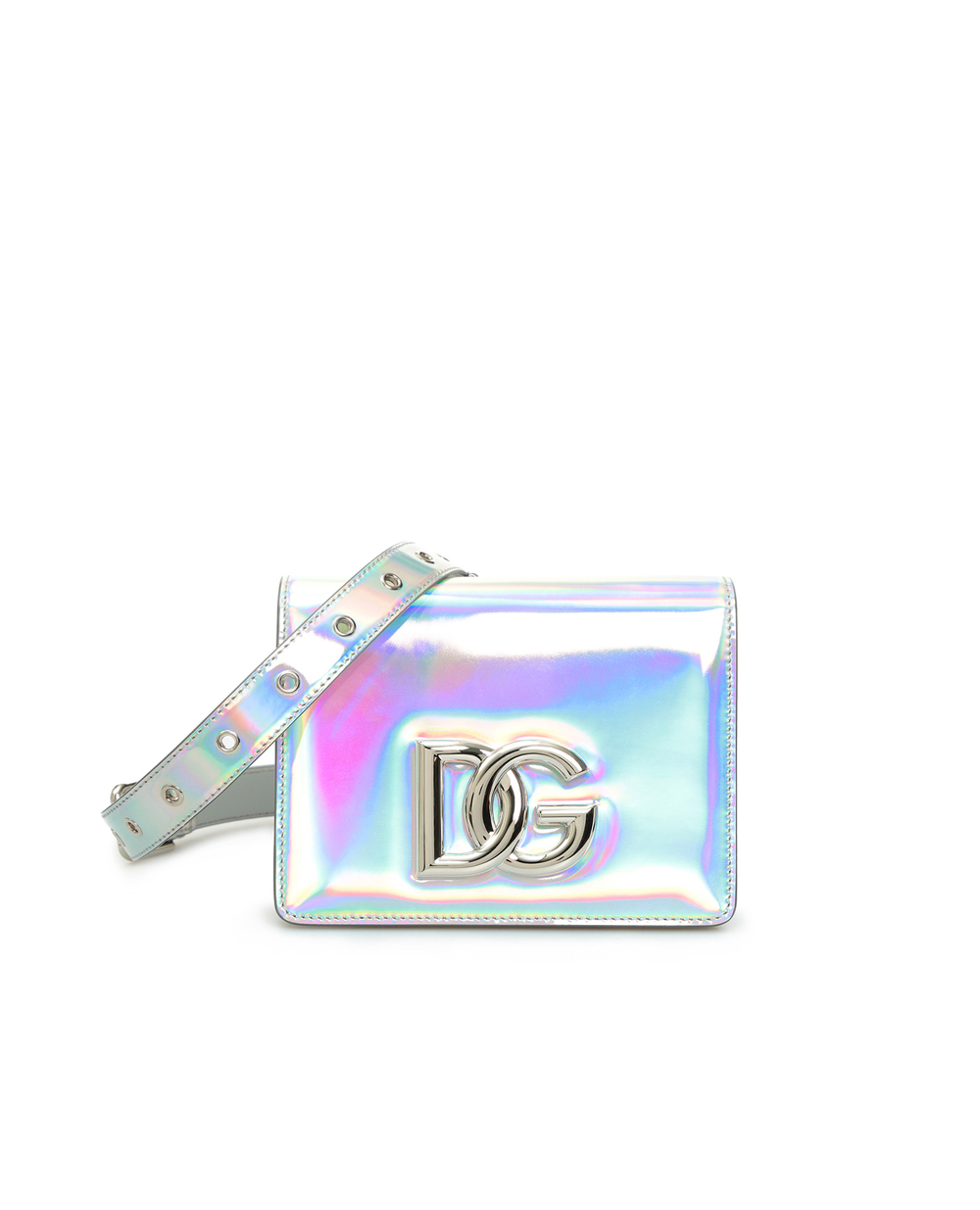 Кожаная сумка 3.5 Dolce&Gabbana BB7037-AQ495, серебряный цвет • Купить в интернет-магазине Kameron