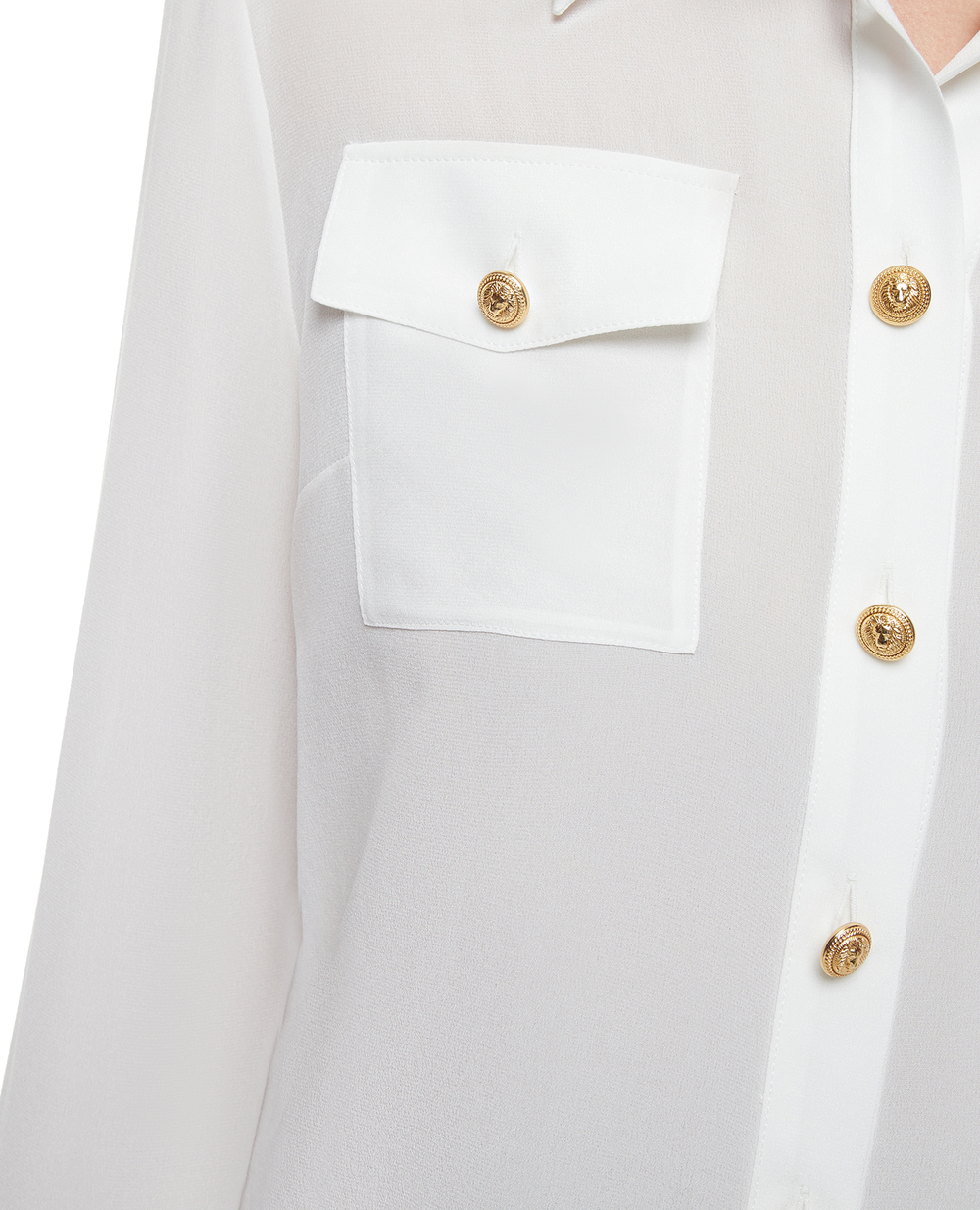 Шелковая блуза Balmain AF1HS050SB66, белый цвет • Купить в интернет-магазине Kameron