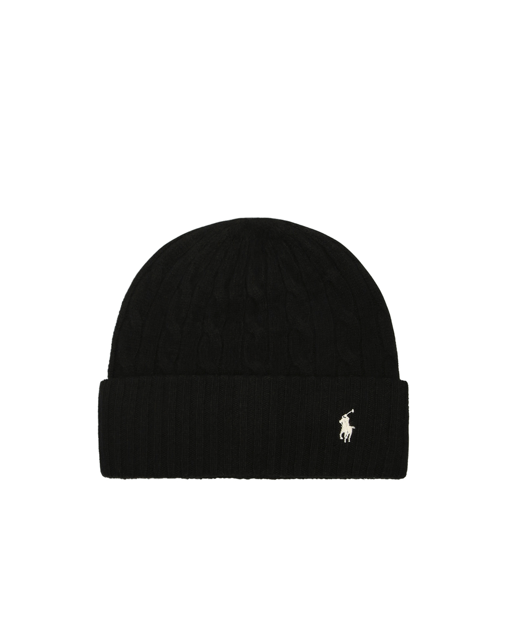 Вовняна шапка Polo Ralph Lauren 455823039001, чорний колір • Купити в інтернет-магазині Kameron