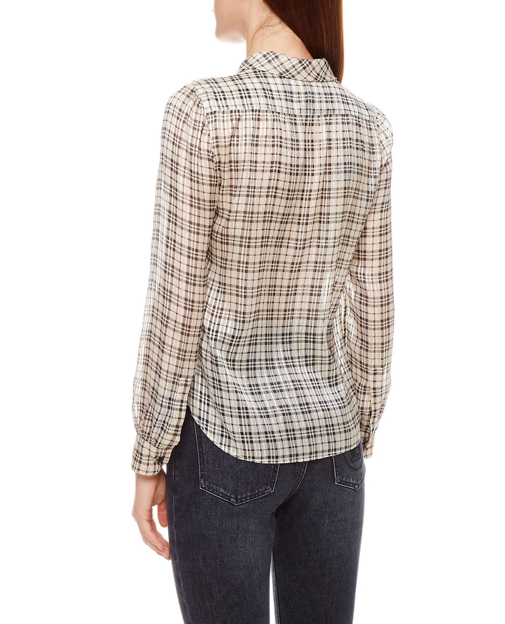 Шелковая блуза Saint Laurent 660885-Y6A98, бежевый цвет • Купить в интернет-магазине Kameron