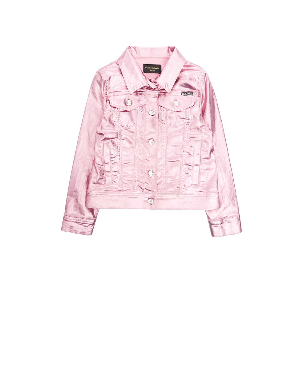 Детская джинсовая куртка Dolce&Gabbana Kids L51B63-G7A9Y-S, розовый цвет • Купить в интернет-магазине Kameron