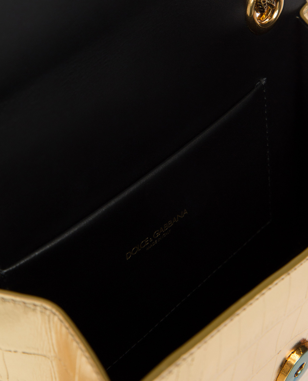Кожаная сумка Medium Devotion Dolce&Gabbana BB6641-AJ244, золотой цвет • Купить в интернет-магазине Kameron