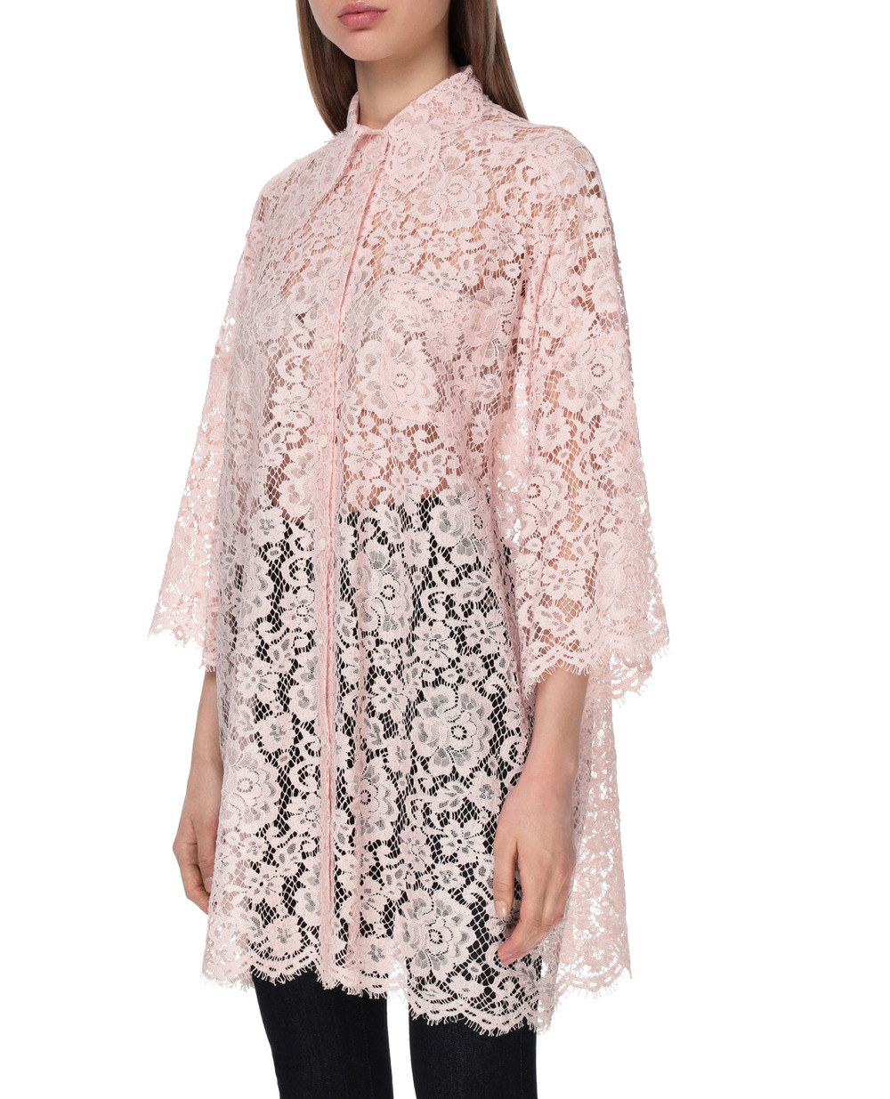 Кружевная блуза Dolce&Gabbana F5N68T-HLMEA, розовый цвет • Купить в интернет-магазине Kameron