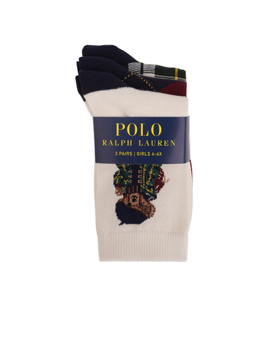 Polo Ralph Lauren Дитячі шкарпетки Polo Bear (3 пари) - Артикул: 447927587001