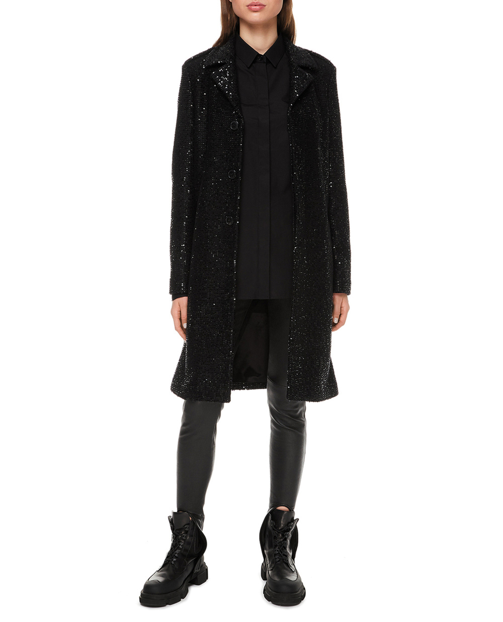 Вовняне пальто Saint Laurent 626872-Y3B82, чорний колір • Купити в інтернет-магазині Kameron
